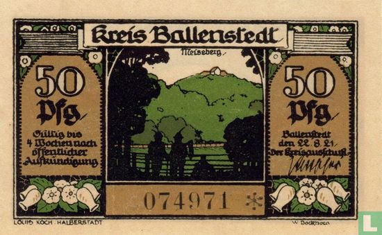 Ballenstedt 50 Pfennig - Afbeelding 2
