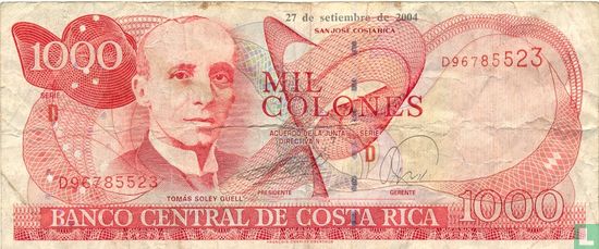 Costa Rica Colones 1000 - Bild 1