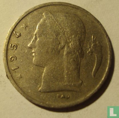 Belgique 1 franc 1954 (NLD) - Image 1