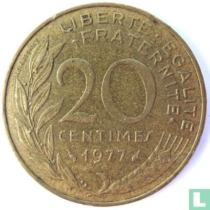 Frankrijk 20 centimes 1977 - Afbeelding 1