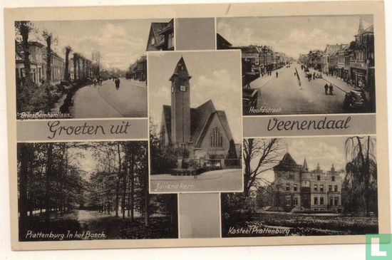 5-luik, Prins Bernhardlaan linksboven, Hoofdstraat, Julianakerk 
