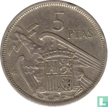 Espagne 5 pesetas 1957 (73) - Image 1