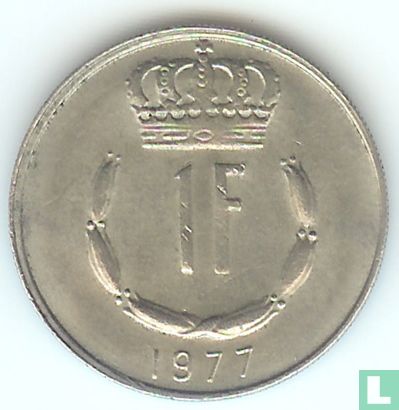 Luxemburg 1 franc 1977 - Afbeelding 1