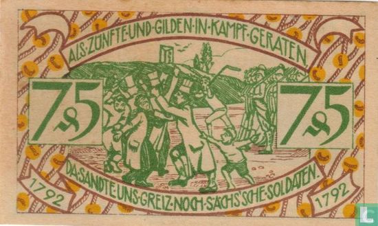 Zeulenroda, Stadt - 75 Pfennig (4) 1921 - Bild 1