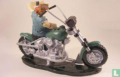 Harley Davidson motor Man met bierfles - Afbeelding 2