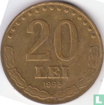 Roumanie 20 lei 1993 - Image 1