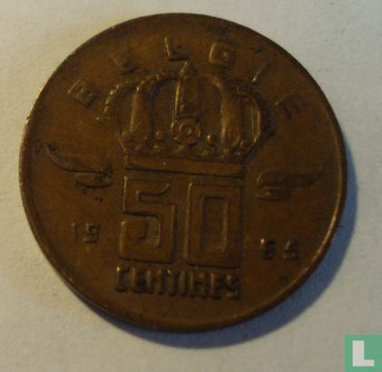 Belgium 50 centimes 1965 (NLD) - Image 1