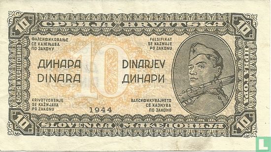 Yougoslavie 10 Dinara 1944 - Image 1