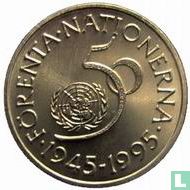 Zweden 5 kronor 1995 "50th anniversary of the United Nations" - Afbeelding 1