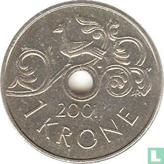 Norwegen 1 Krone 2001 (keine Sterne) - Bild 1