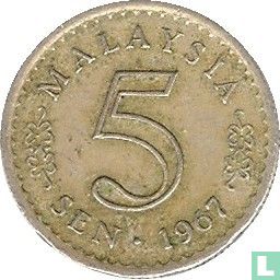 Maleisië 5 Sen 1967 - Bild 1