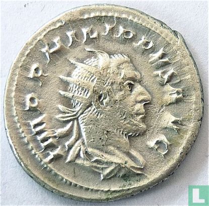 Empire romain en 247 antoninien empereur Philippe l'AD je Arabes. - Image 2