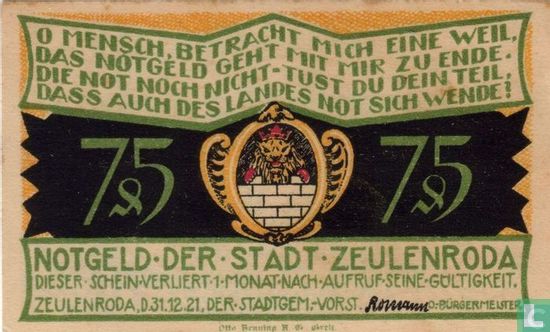Zeulenroda, Stadt - 75 Pfennig (2) 1921 - Afbeelding 2
