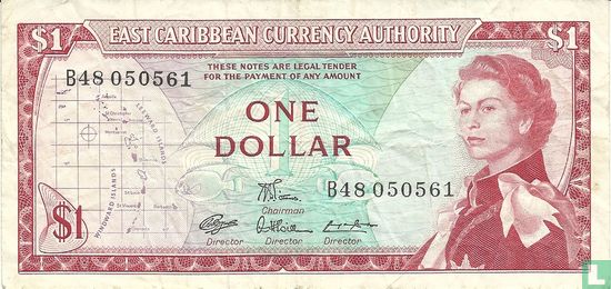 East Caribbean 1 Dollar (signature 7) - Afbeelding 1