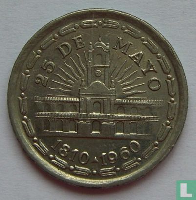 Argentinien 1 Peso 1960 (Typ 2) "150th anniversary of the May Revolution" - Bild 1