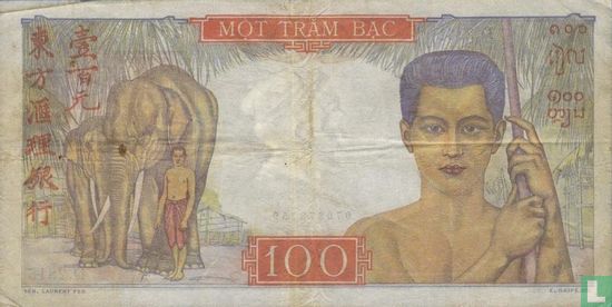 Frans Indochina 100 Piastres - Afbeelding 2