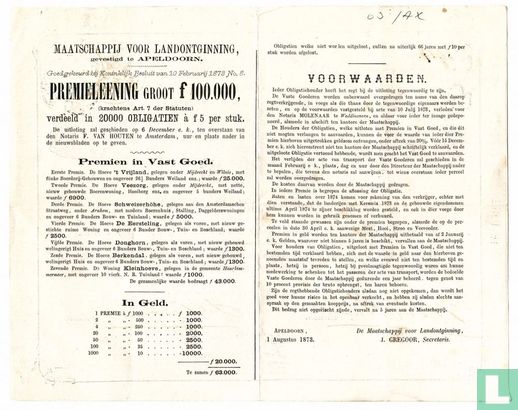 Maatschappij voor Landontginning, Permieleening, 1873 - Bild 2
