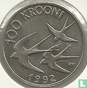 Estland 100 krooni 1992 (PROOF) "Monetary Reform" - Afbeelding 1