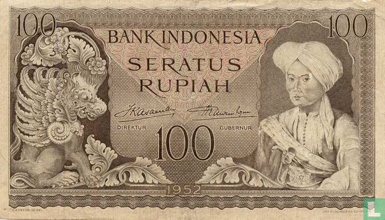 Indonesia 100 Rupiah 1952 - Image 1