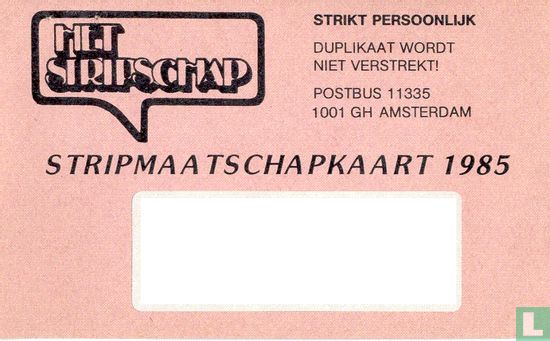 Stripmaatschapkaart 1985 - Image 2