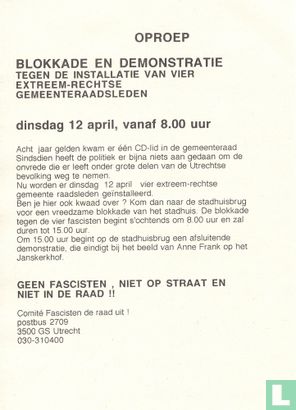Geen Fascisten, niet op straat en niet in de raad!! - Utrecht