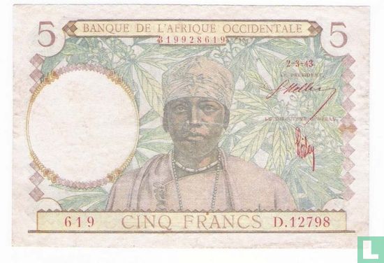 French West Africa 5 Francs