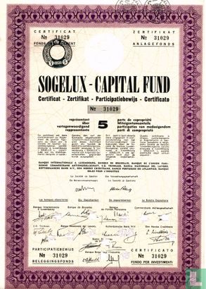 Sogelux - Capital Fund, Participatiebewijs 5 parts beleggingsfonds, 1962