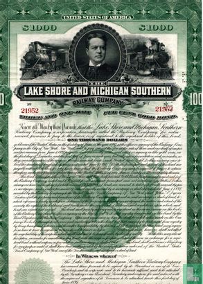 Lake shore and Michigan Southern Railway Company, Gold Bond $ 1.000,=, 1897