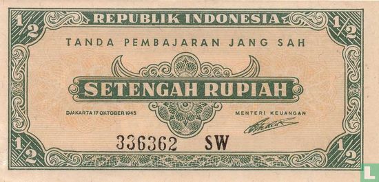 Indonesia ½ Rupiah 1945 - Image 1