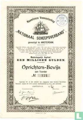 N.V. Nationaal Scheepsverband, Oprichters-bewijs, 1903