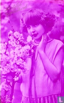 Hartelijk gefeliciteerd, meisje met bloemen 1929