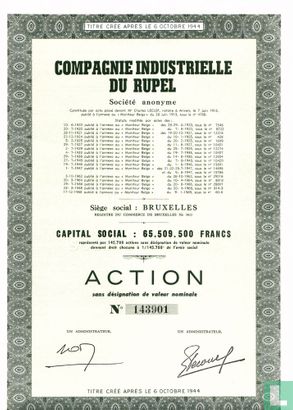 Compagnie Industrielle du Rupel, Action