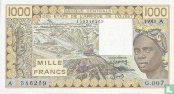 West Afr. Stat. 1000 Francs A - Afbeelding 1