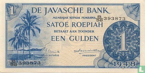 Javasche Bank 1 Gulden / Roepiah - Afbeelding 1
