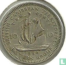 Territoires britanniques des Caraïbes 10 cents 1964 - Image 1