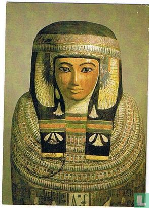 Mummiekist van Tachateroe, beschilderd hout, Thebe (Egypte), Rijksmuseum van Oudheden Leiden 