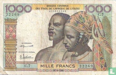 Stat Afr de l'Ouest. 1000 Francs
