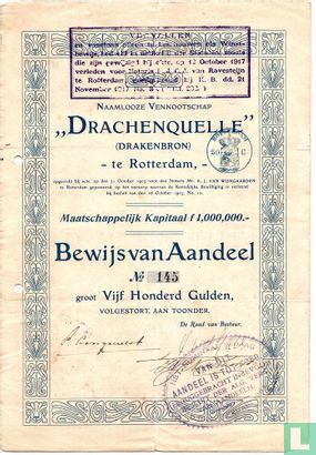 NV "Drachenquelle", Bewijs van aandeel groot vijf honderd gulden, 1903 - Afbeelding 1