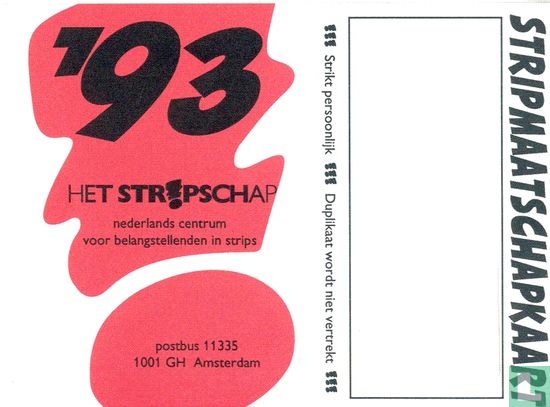 Stripmaatschapkaart 1993 - Image 2
