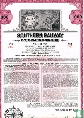 Southern Railway Equipment Trust, Equipment Trust Certificate, $ 1.000,=, 1969
