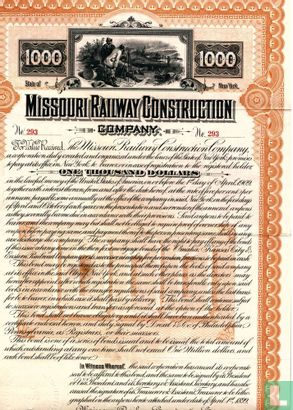 Missouri Railway Construction Company, Schuldbewijs $ 1.000, 1899