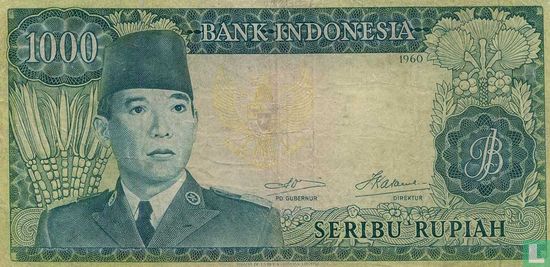 Indonesia 1,000 Rupiah 1960 - Image 1
