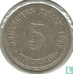 Empire allemand 5 pfennig 1892 (A) - Image 1