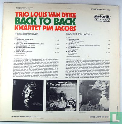 Trio Louis van Dyke Back to back kwartet Pim Jacobs - Afbeelding 2