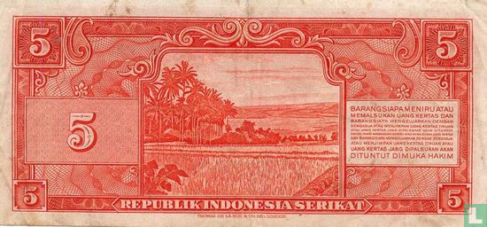 Indonésie 5 Rupiah 1950 - Image 2