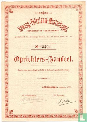 Bawang-Petroleum-Maatschappij, Oprichters-Aandeel, 1898