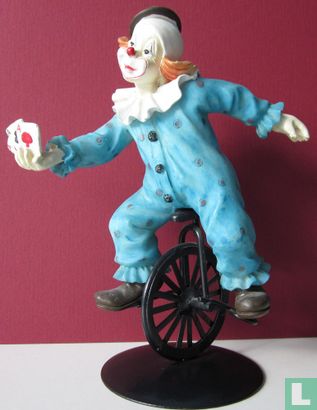 eenwieler met blauwe clown erop - Afbeelding 1