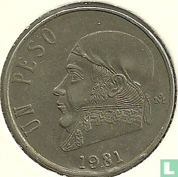 Mexico 1 peso 1981 (gesloten 8) - Afbeelding 1