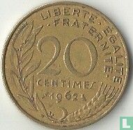 Frankrijk 20 centimes 1962 - Afbeelding 1