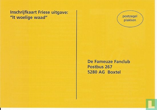 Inschrijfkaart/ machtiging Friese uitgave "It woelige waad" - Afbeelding 2